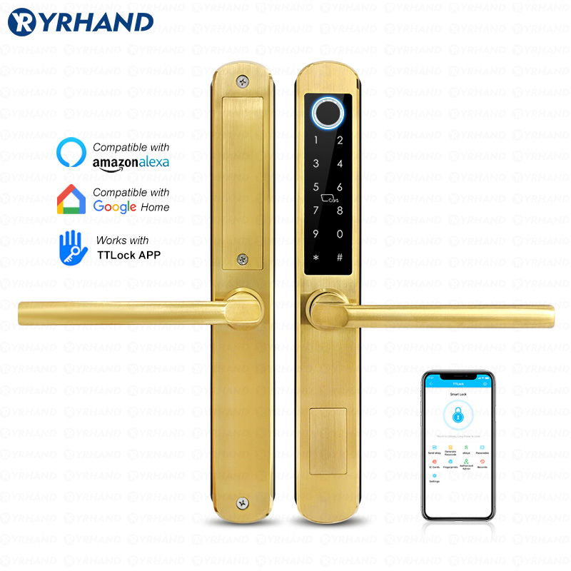 Letter Opener Brass - IP66 Gold Edelstahl Schiebe-Glasschloss Smart Lock
