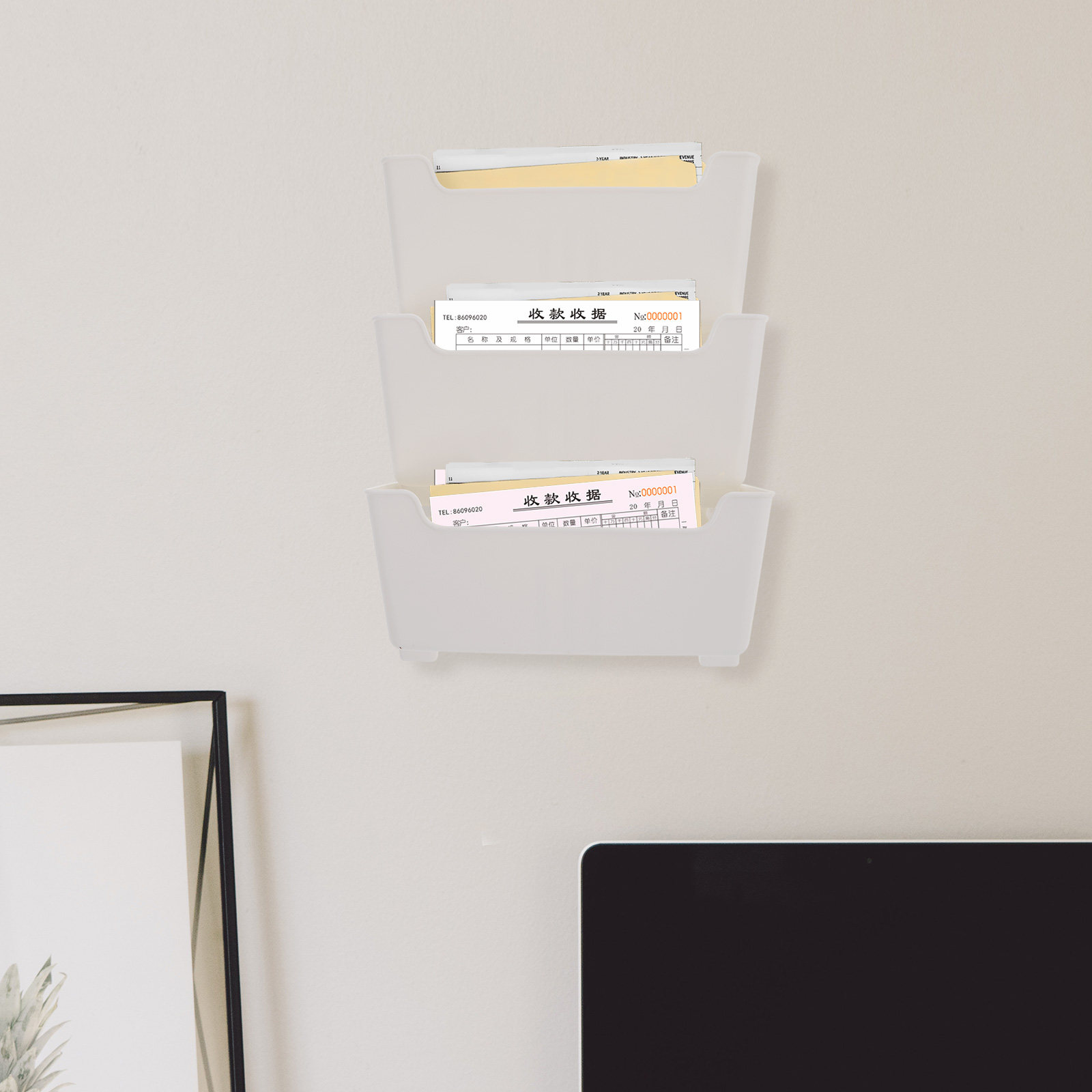 Magazine Holder Rack - 1 Set Wandmontierter Aktenorganizer, transparenter Kunststoff-Wandhalter