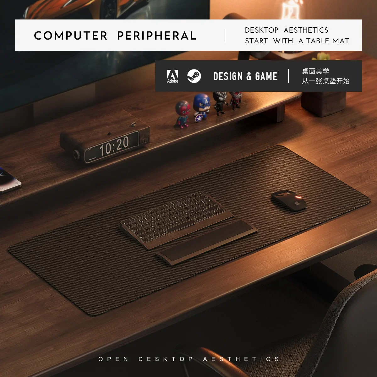 Mauspad aus Leder mit Carbonfa – Leather Desk Pad Bewertung und Preis